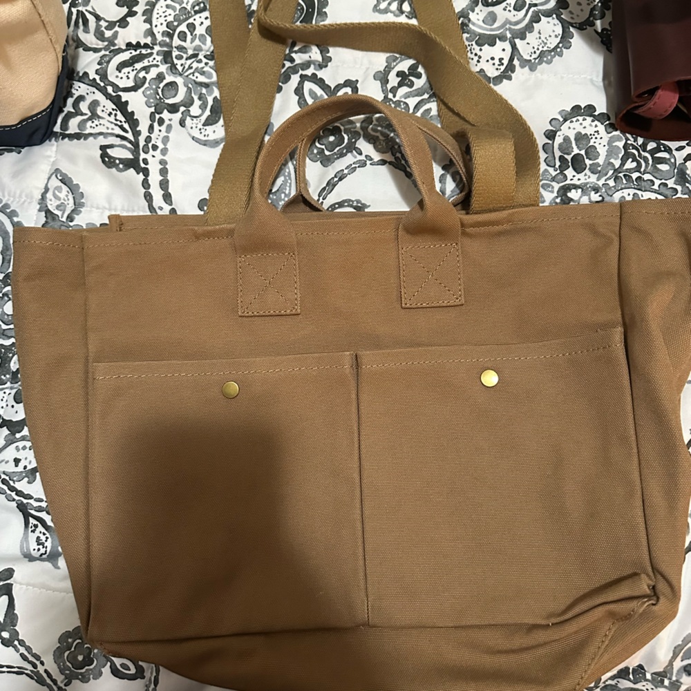 Canvas Madewell Tote Bag in Camel Brown
